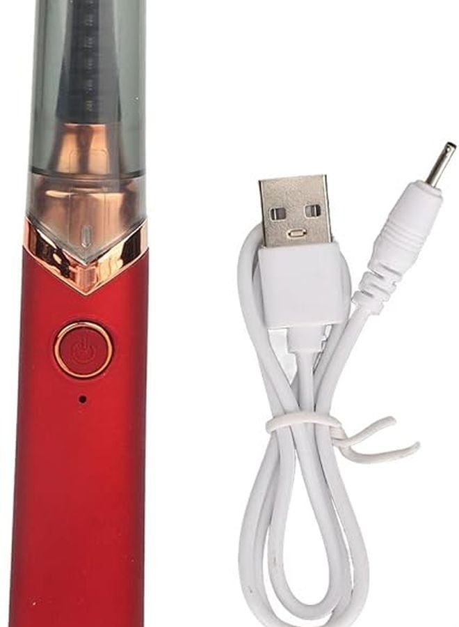Rechargeable Heated Eyelash Curler Quick Curling Long Lasting Red ABS Built in Battery 280mah - Image 1